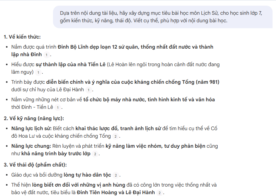 Prompt template for building lesson objectives in NotebookLM Picture 2