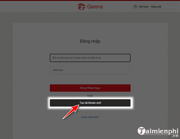 Picture 2 of Quick guide to registering for Garena on a computer