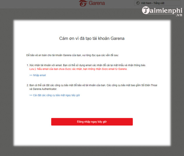 Picture 4 of Quick guide to registering for Garena on a computer