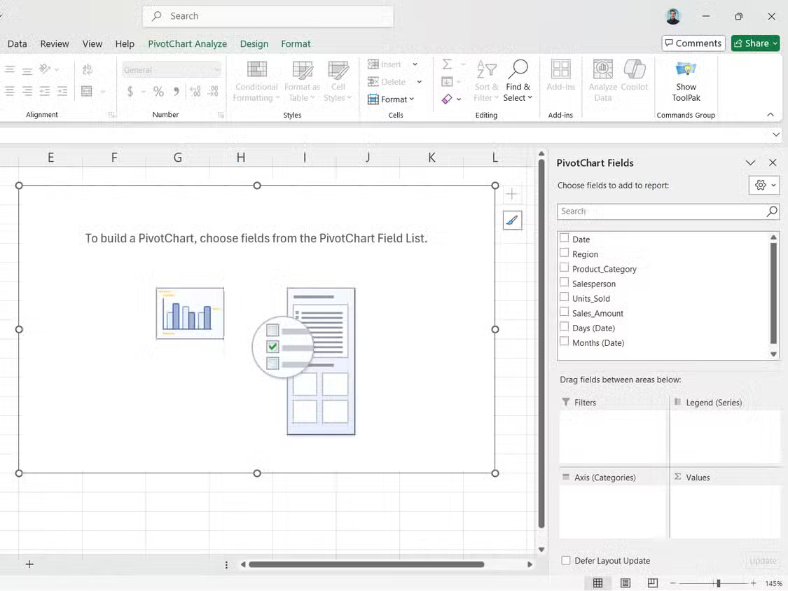 Reasons to use PivotCharts instead of PivotTables in Excel Picture 4