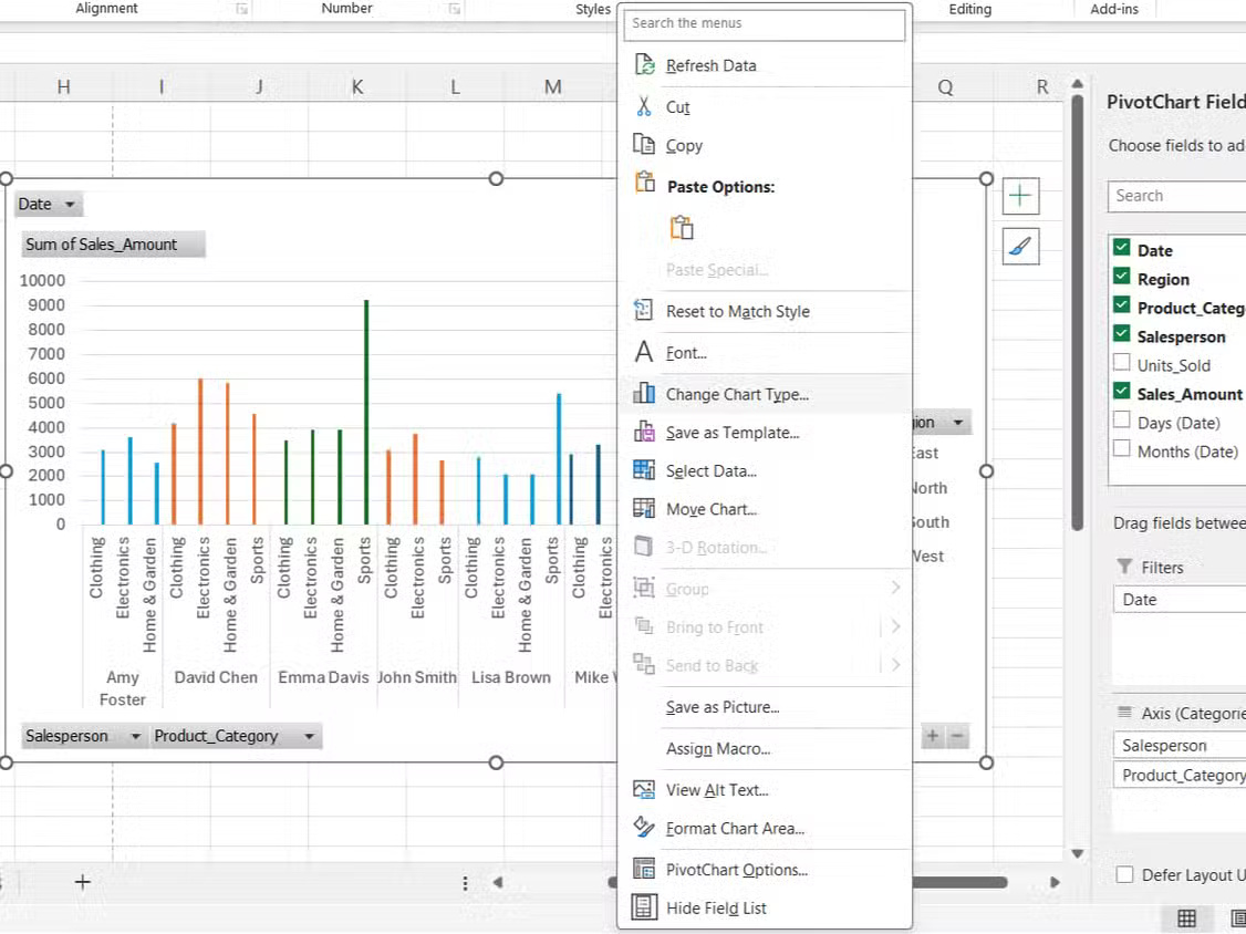Reasons to use PivotCharts instead of PivotTables in Excel Picture 6