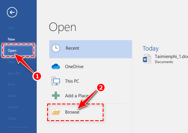 Recover corrupted Word 2016 files Picture 2