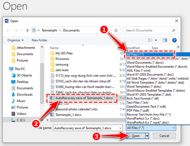 Recover corrupted Word 2016 files Picture 4