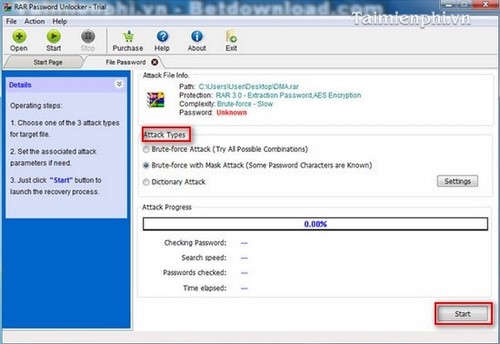 Picture 3 of Recover WinRar password using RAR Password Unlocker