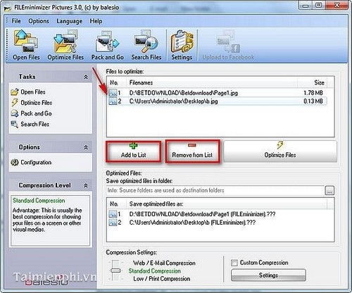Picture 4 of Reduce image size using FILEminimizer Pictures
