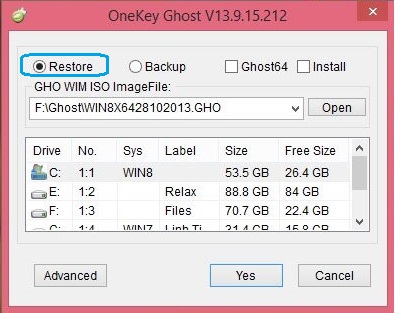Reinstall Windows quickly with Onekey Ghost Picture 4