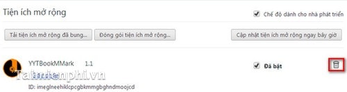 Picture 7 of Remove YouTube Bookmark from Firefox, Chrome, Cốc Cốc, and IE browsers.