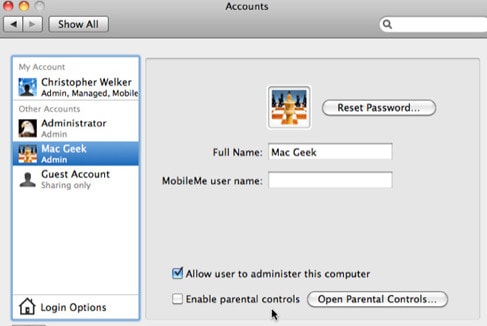 Picture 7 of Reset password, recover login password on Mac