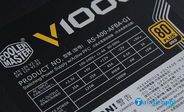 Picture 3 of Review of the Cooler Master V1000 1000W power supply