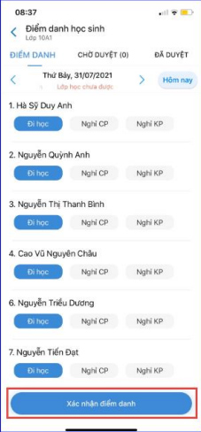 Instructions for taking attendance and approving leave applications on eNetViet Picture 2