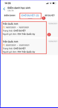 Instructions for taking attendance and approving leave applications on eNetViet Picture 3