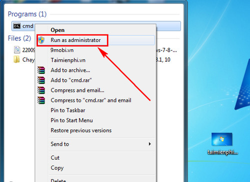 Picture 2 of Run CMD with administrator privileges on Windows 7, 8, 8.1, and 10.