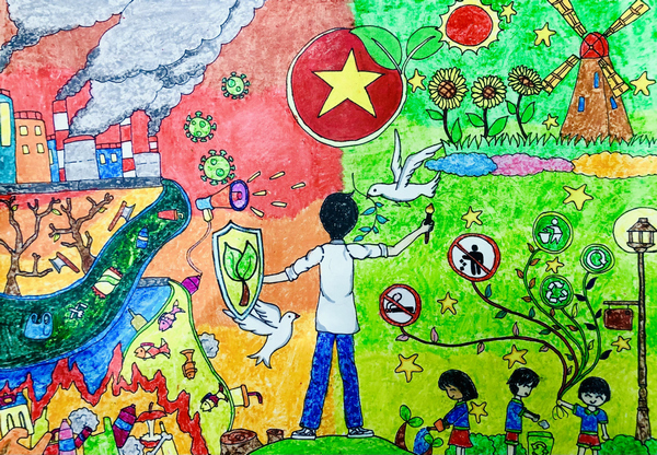 Sample painting of Hanoi in my heart, simple landscape Picture 14