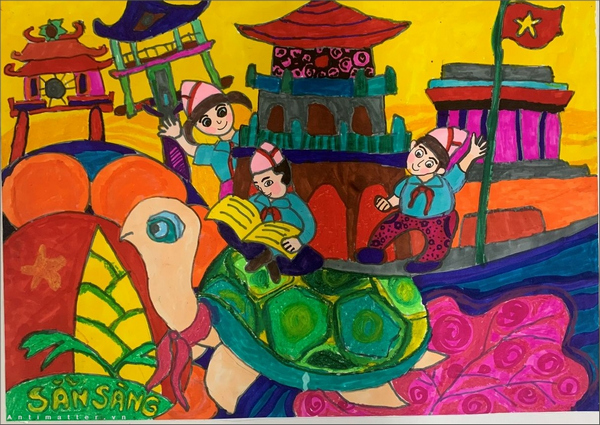 Sample painting of Hanoi in my heart, simple landscape Picture 4