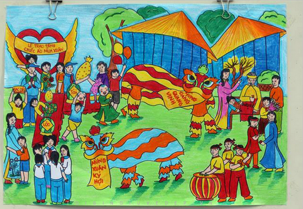 Sample painting of Hanoi in my heart, simple landscape Picture 6