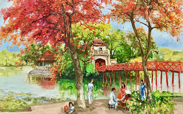 Sample painting of Hanoi in my heart, simple landscape Picture 7