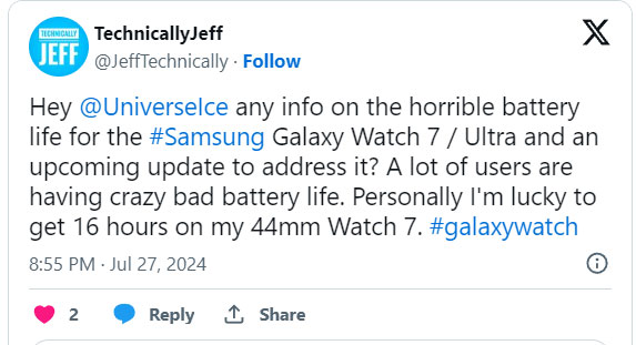 Samsung Galaxy Watch 7 has serious battery life problems Picture 1