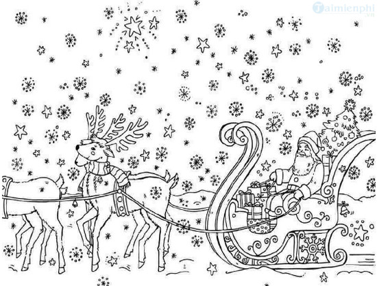 Santa Claus, church and pine tree coloring pages for kids Picture 13