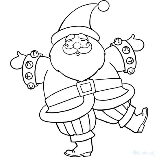 Santa Claus, church and pine tree coloring pages for kids Picture 14