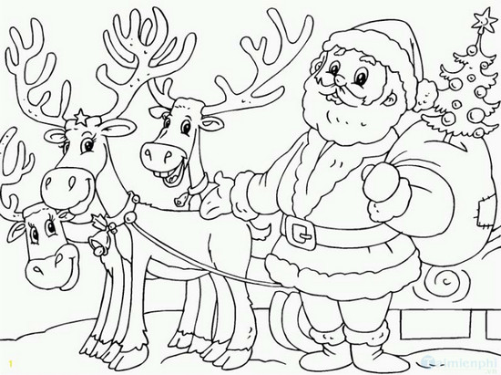 Santa Claus, church and pine tree coloring pages for kids Picture 15