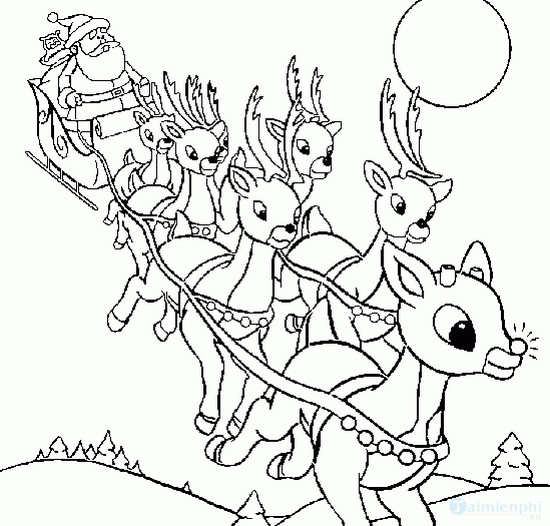 Santa Claus, church and pine tree coloring pages for kids Picture 6