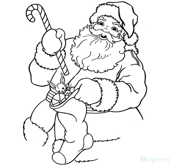 Santa Claus, church and pine tree coloring pages for kids Picture 9