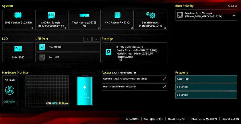 How to take screenshots in BIOS Picture 2