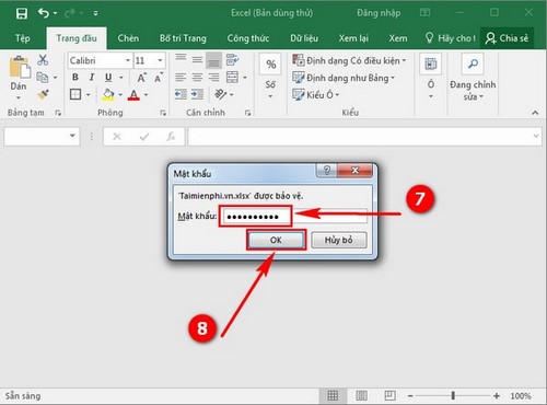 Picture 7 of Set a password for your Excel 2016 file, create a password to protect your Office 2016 Excel file.