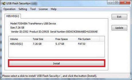 Picture 2 of Set a password to protect your USB drive using USB Flash Security.