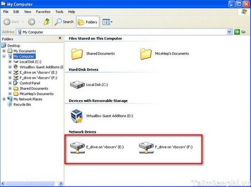 Picture 14 of Sharing data between a physical machine and a virtual machine on VirtualBox.