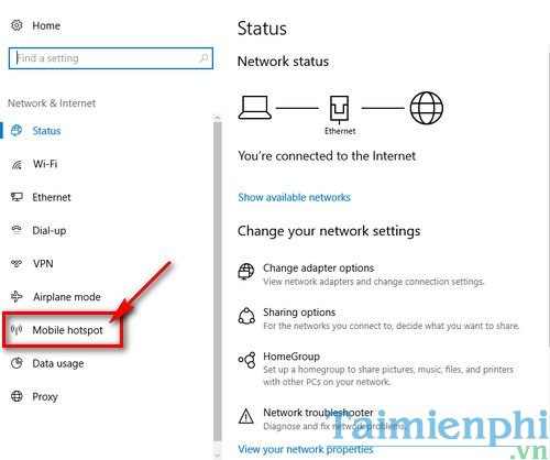 Picture 2 of Creating a Wi-Fi hotspot on Windows 10 doesn't require any software.