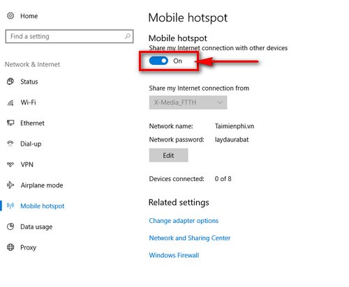 Picture 6 of Creating a Wi-Fi hotspot on Windows 10 doesn't require any software.
