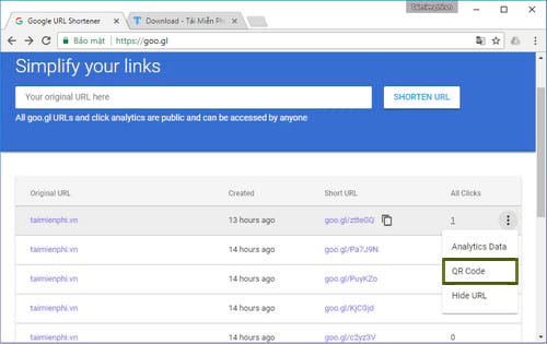Shorten links and create QR Codes with goo.gl Picture 13