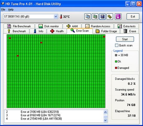 Picture 2 of Signs that indicate a hard drive has bad sectors.