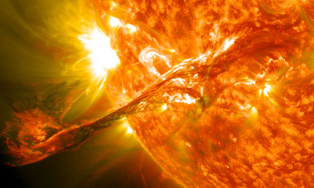 Picture 1 of Solar storms could bring down the global internet system.