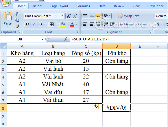 Picture 10 of SUBTOTAL function: Formula and how to use the SUBTOTAL function in Excel