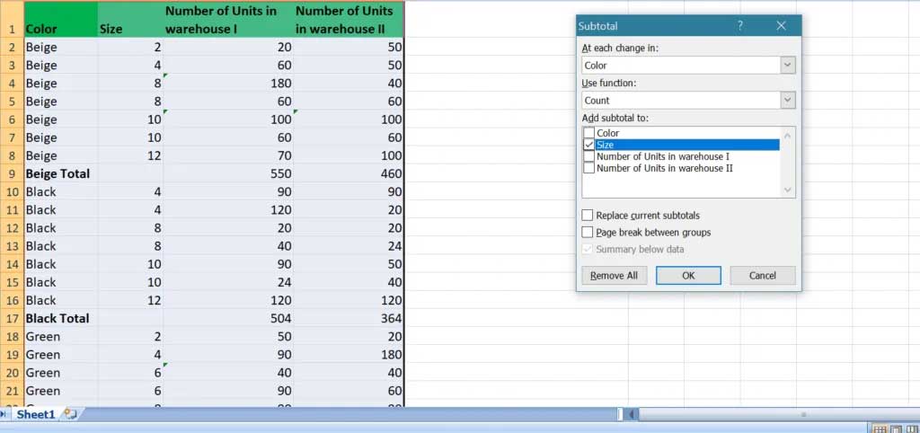 Picture 11 of SUBTOTAL function: Formula and how to use the SUBTOTAL function in Excel