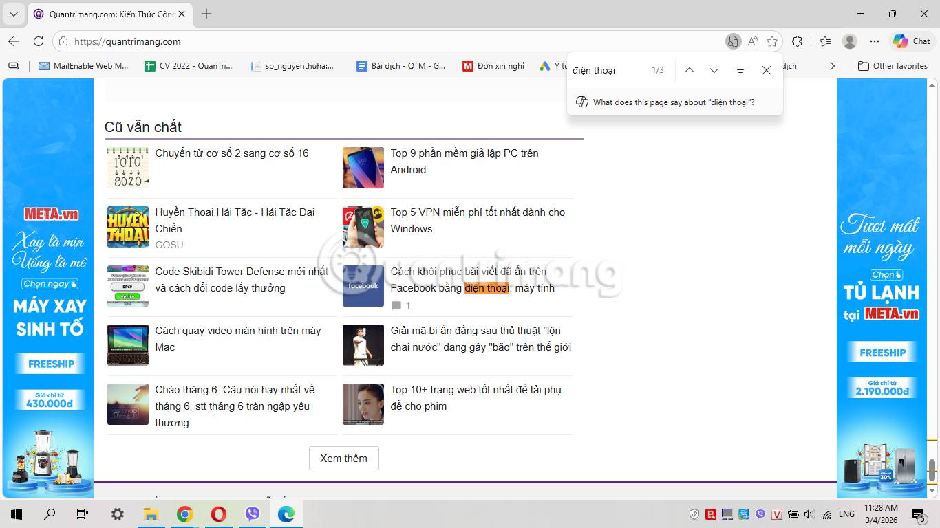 Instructions on using Copilot suggestions in Microsoft Edge's on-page search feature. Picture 1