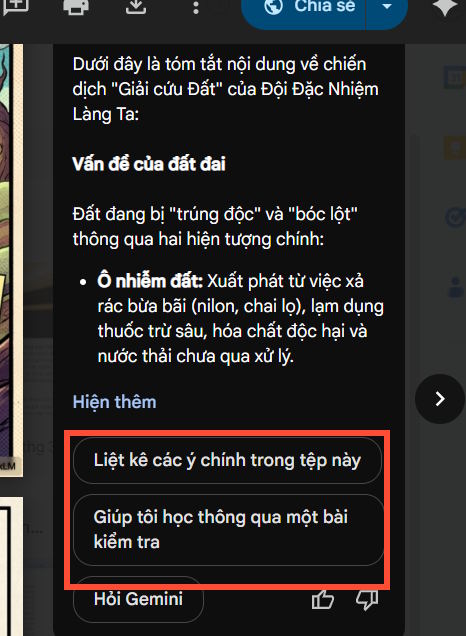 Quickly summarize documents in Google Drive using Gemini. Picture 4