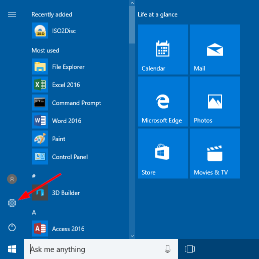 Summary of 12 ways to quickly access the Settings application on Windows 10 Picture 3