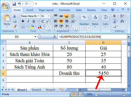 SUMPRODUCT function in Excel: Calculates the sum of corresponding values Picture 3