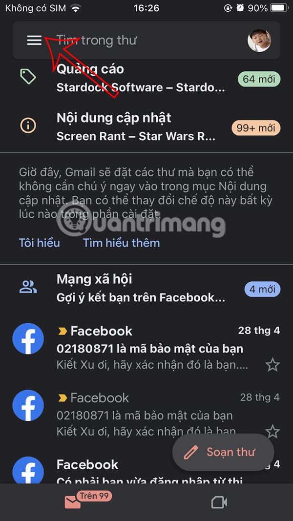 Swipe tips to quickly delete emails in Gmail iPhone Picture 1