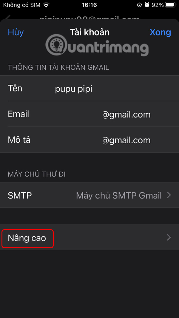 Instructions for setting up swipe to delete mail on iPhone Picture 5