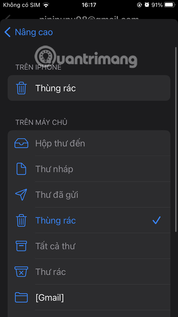 Instructions for setting up swipe to delete mail on iPhone Picture 8