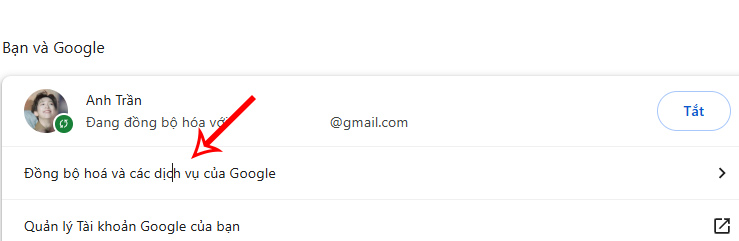 Instructions for managing synchronization on Google Chrome Picture 2