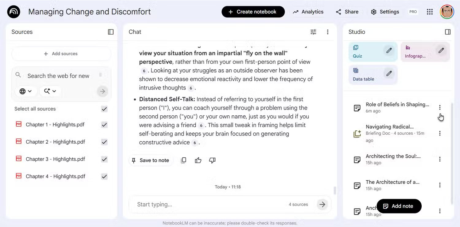 Temporary solutions when NotebookLM fails to export files correctly. Picture 1