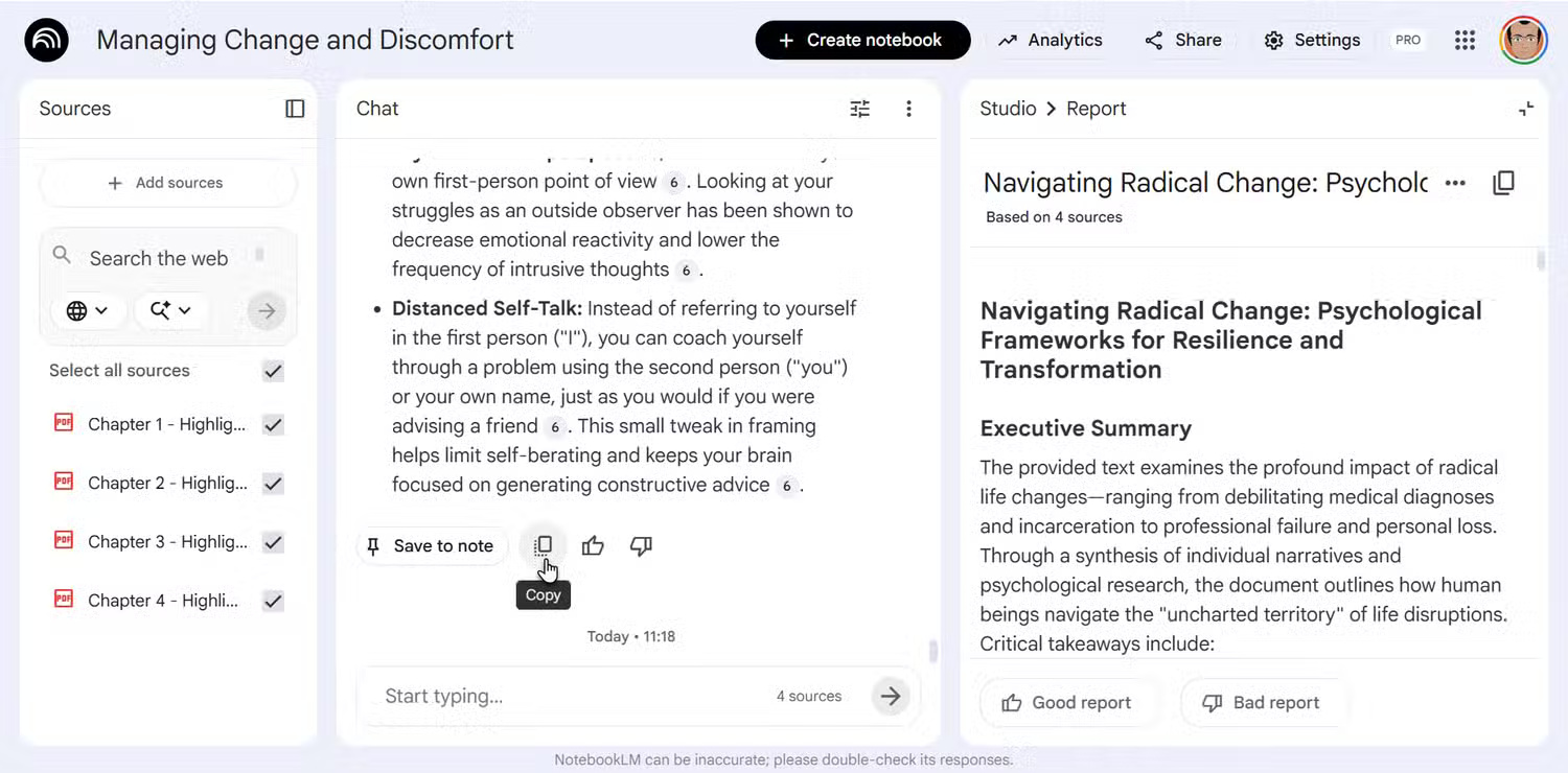 Temporary solutions when NotebookLM fails to export files correctly. Picture 5
