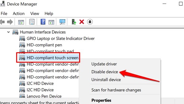The computer does not have a HID-compliant touch screen, what should I do? Picture 1