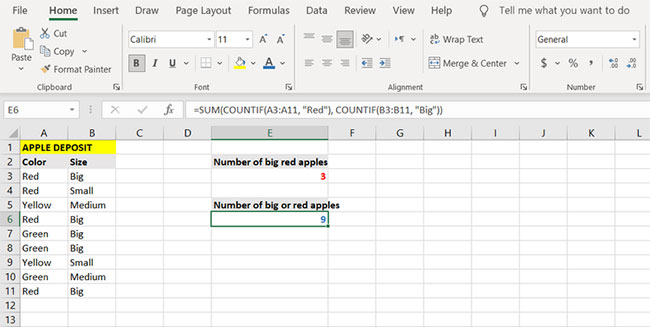 Picture 14 of The COUNTIFS function: How to use the cell counting function based on multiple conditions in Excel.