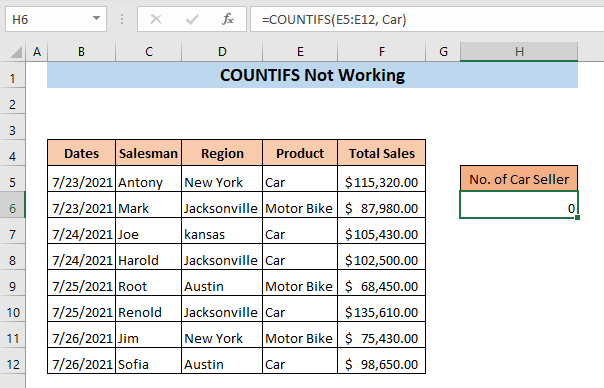 Picture 15 of The COUNTIFS function: How to use the cell counting function based on multiple conditions in Excel.